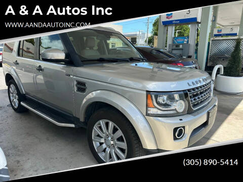 2016 Land Rover LR4 for sale at A & A Autos Inc in Homestead FL