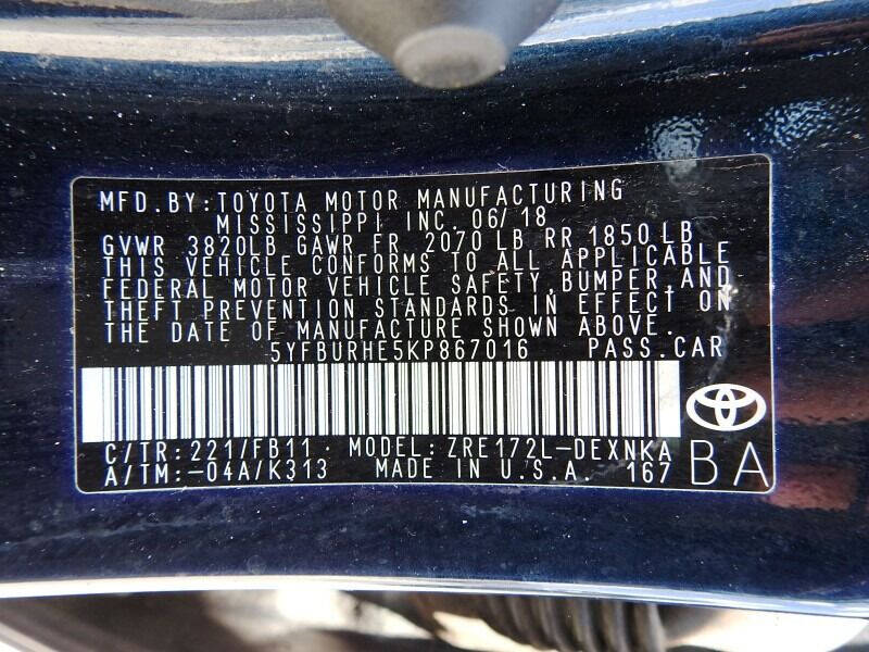 2019 Toyota Corolla  - $15,990