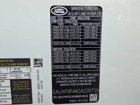 2025 Land Rover Range Rover P550e SE