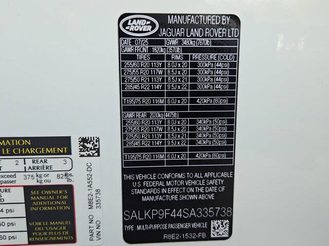 2025 Land Rover Range Rover P550e SE