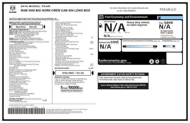 2016 RAM 3500 Big Horn