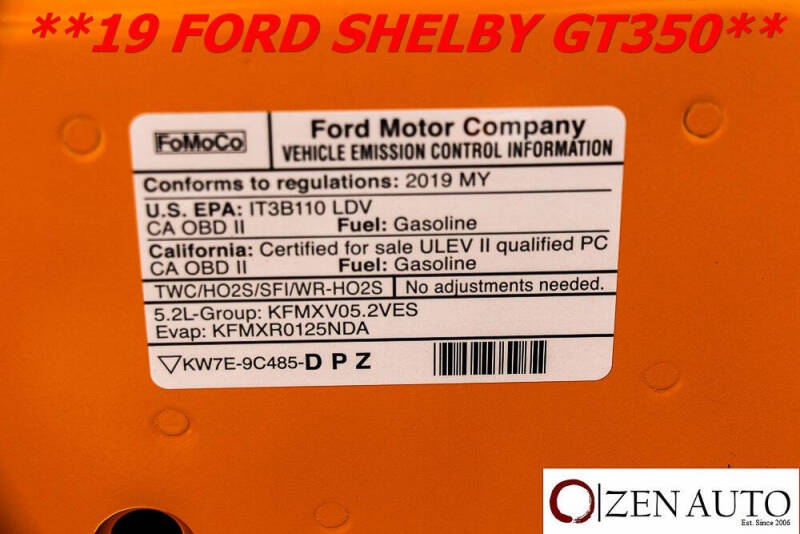 2019 Ford Mustang Shelby GT350