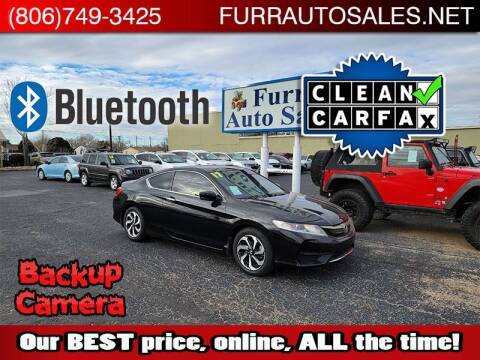2017 Honda Accord for sale at FURR AUTO SALES in Lubbock TX