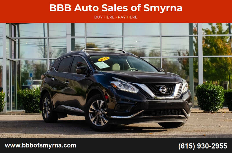 2018 Nissan Murano for sale at BBB Auto Sales of Smyrna in Smyrna TN