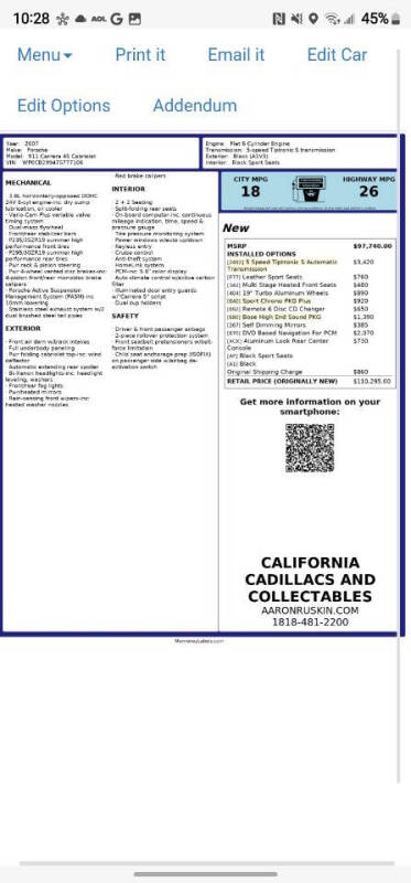 2007 Porsche 911 Carrera 4S