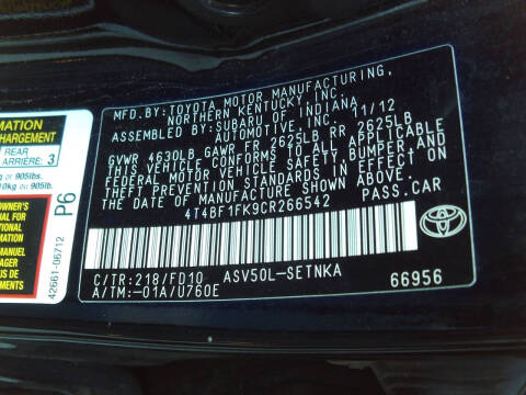 2012 Toyota Camry LE