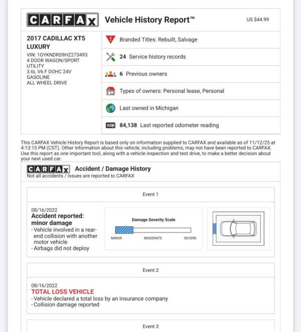 2017 Cadillac XT5 Luxury