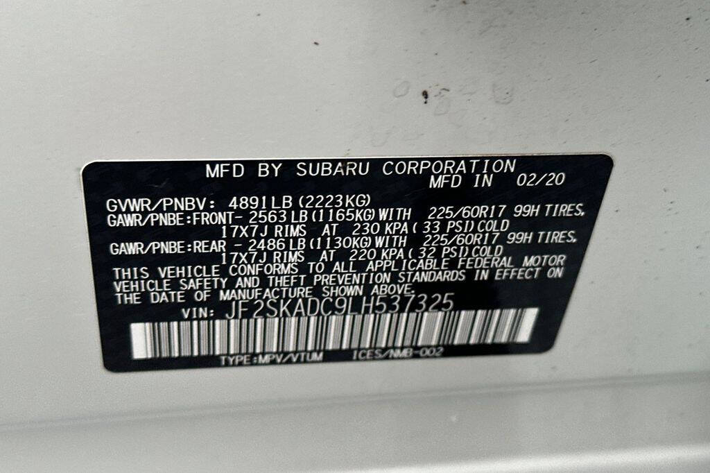 White 2020 Subaru Forester Base AWD Base 4dr Crossover 27