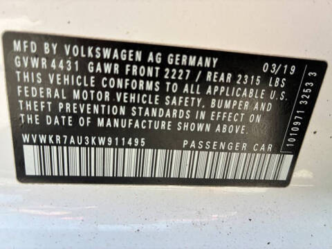 2019 Volkswagen e-Golf SE