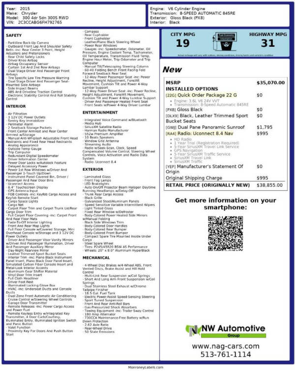 2015 Chrysler 300 S