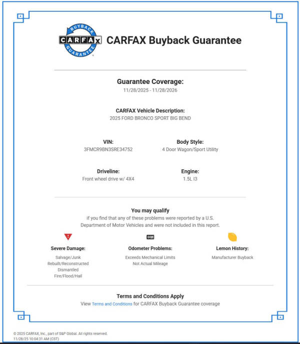 2025 Ford Bronco Sport Big Bend