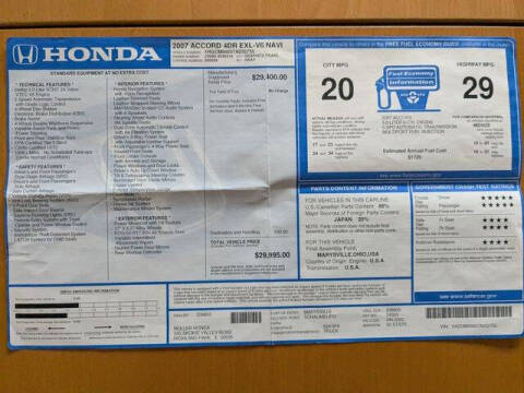 2007 Honda Accord EX-L V-6 w/Navi