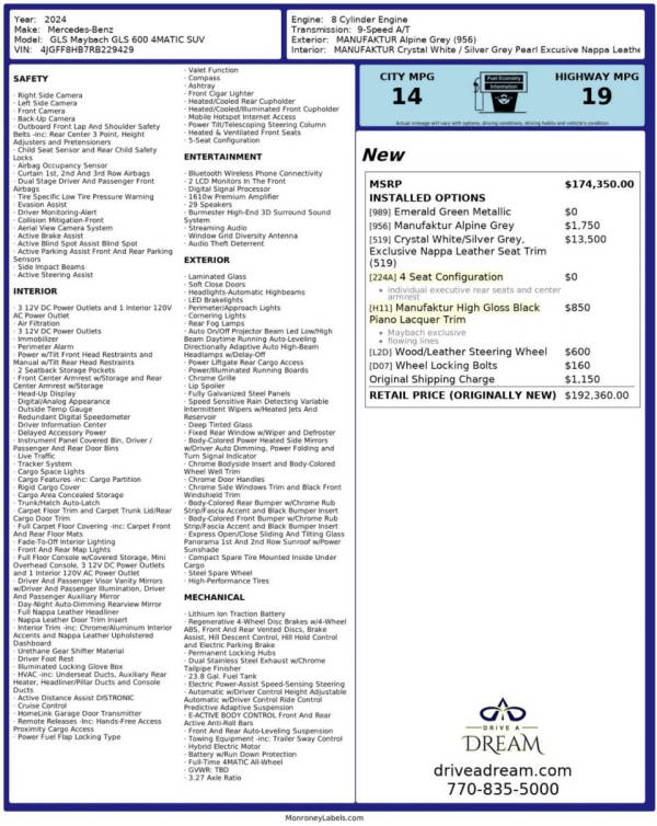 2024 Mercedes-Benz GLS Mercedes-Maybach GLS 600 4MATIC