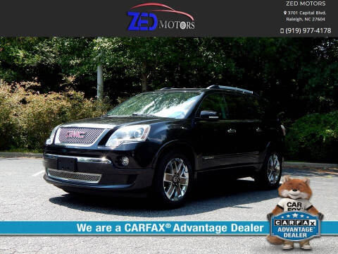 2012 GMC Acadia for sale at Zed Motors in Raleigh NC