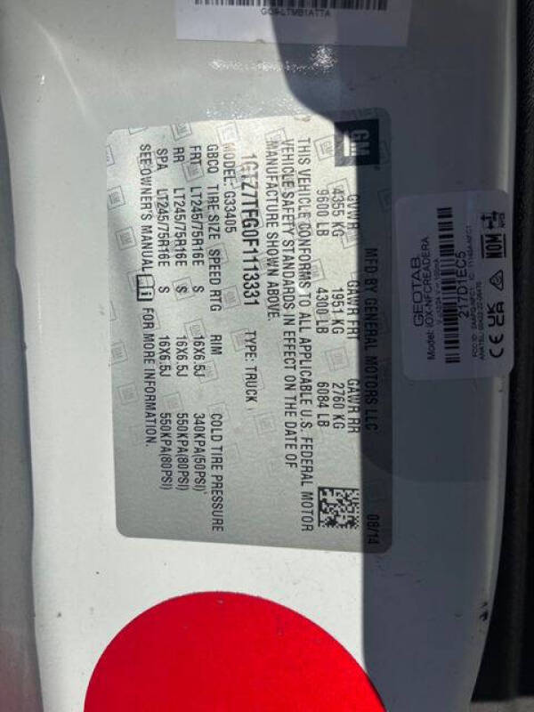 2015 GMC Savana 3500