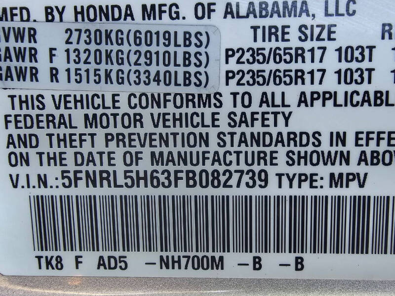 2015 Honda Odyssey EX-L w/Navi