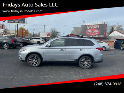 2016 Mitsubishi Outlander for sale at Fridays Auto Sales LLC in Pontiac MI