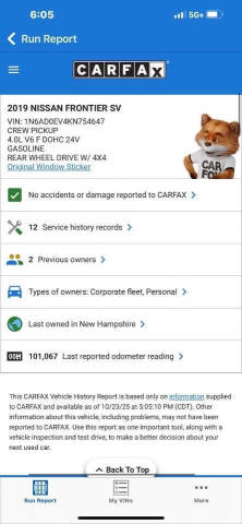 2019 Nissan Frontier SV