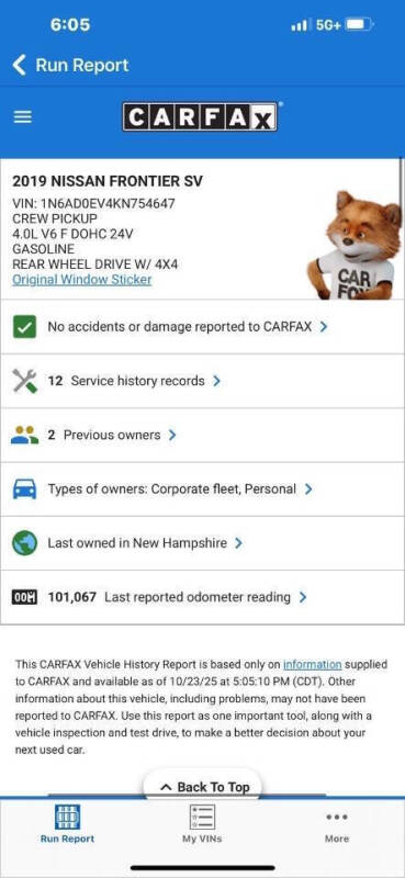 2019 Nissan Frontier SV