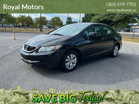 2013 Honda Civic for sale at Royal Motors in Hyattsville MD