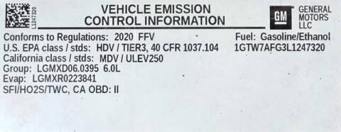 2020 GMC Savana 2500