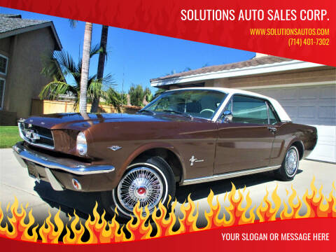 1965 Ford Mustang for sale at Solutions Auto Sales Corp. in Orange CA