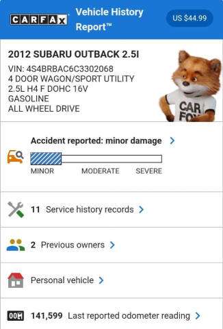 2012 Subaru Outback 2.5i