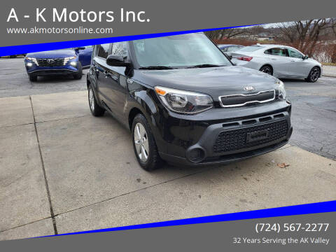 2016 Kia Soul for sale at A - K Motors Inc. in Vandergrift PA