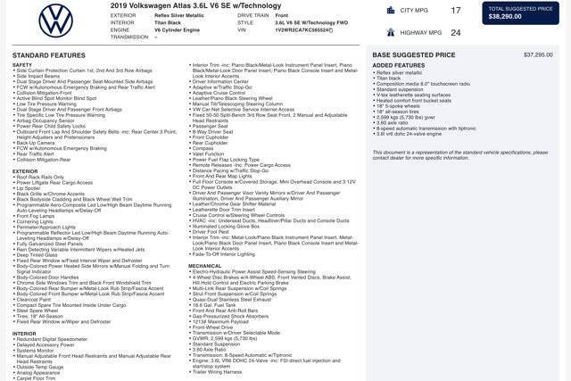 2019 Volkswagen Atlas