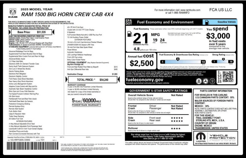 2025 RAM 1500 Big Horn