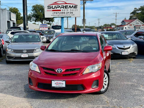 2012 Toyota Corolla for sale at Supreme Auto Sales in Chesapeake VA