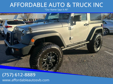 2016 Jeep Wrangler for sale at AFFORDABLE AUTO & TRUCK INC in Virginia Beach VA