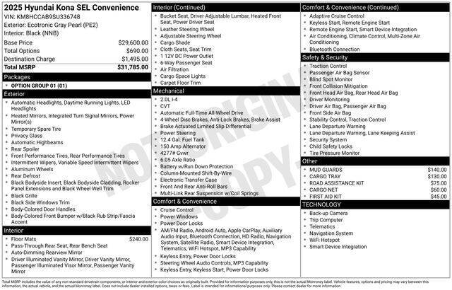 2025 Hyundai Kona SEL Convenience
