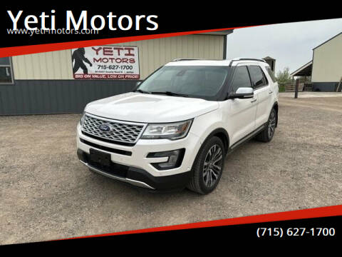 2016 Ford Explorer for sale at Yeti Motors in Deerbrook WI