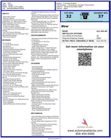 2017 Honda Fit EX-L w/Navi