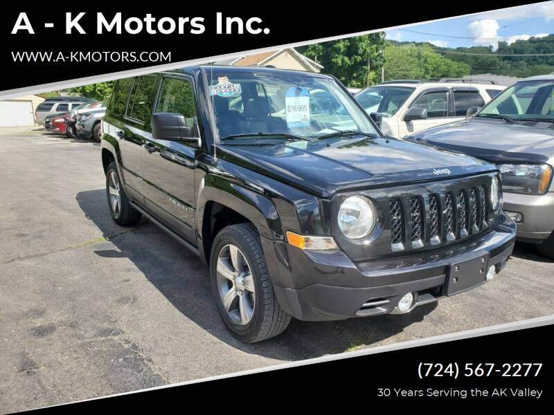 2016 Jeep Patriot for sale at A - K Motors Inc. in Vandergrift PA