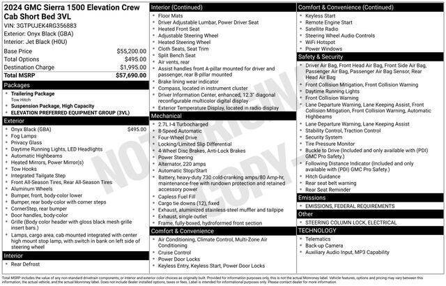 2024 GMC Sierra 1500 Elevation Standard