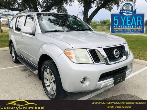 2008 Nissan Pathfinder for sale at LUXURY UNLIMITED AUTO SALES in San Antonio TX