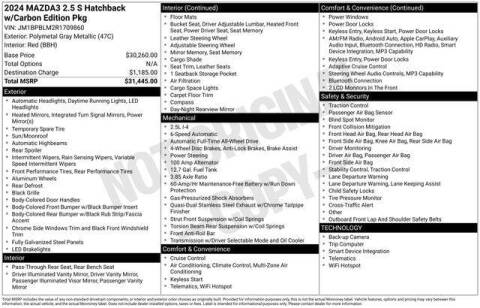 2024 Mazda Mazda3 Hatchback 2.5 S Carbon Edition