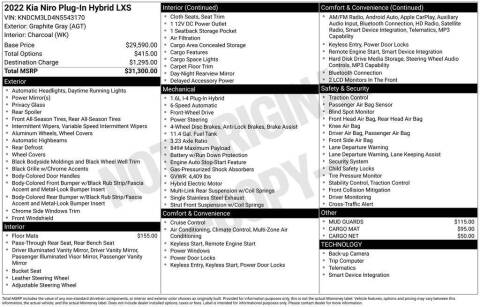 2022 Kia Niro Plug-In Hybrid LXS
