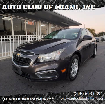 2016 Chevrolet Cruze Limited for sale at AUTO CLUB OF MIAMI, INC in Miami FL