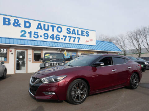 2016 Nissan Maxima for sale at B & D Auto Sales Inc. in Fairless Hills PA