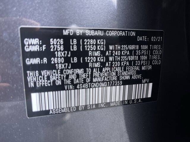 2021 Subaru Outback Limited XT