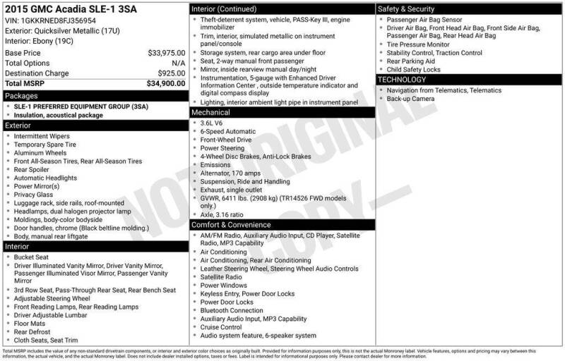 2015 GMC Acadia SLE-1
