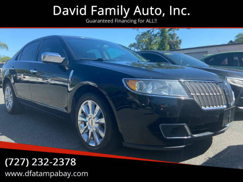 2012 Lincoln MKZ for sale at David Family Auto, Inc. in New Port Richey FL