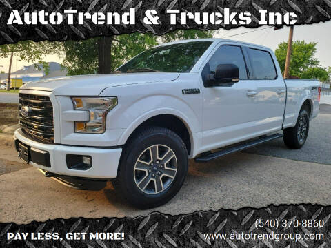 2016 Ford F-150 for sale at AutoTrend & Trucks Inc in Fredericksburg VA