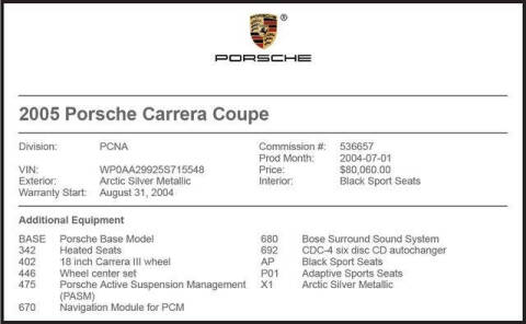 2005 Porsche 911 Carrera
