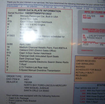 1985 Mercury Capri RS