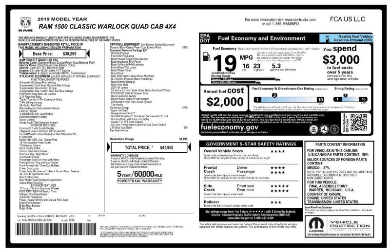 2019 RAM 1500 Classic Warlock