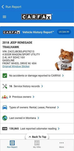 2018 Jeep Renegade Trailhawk